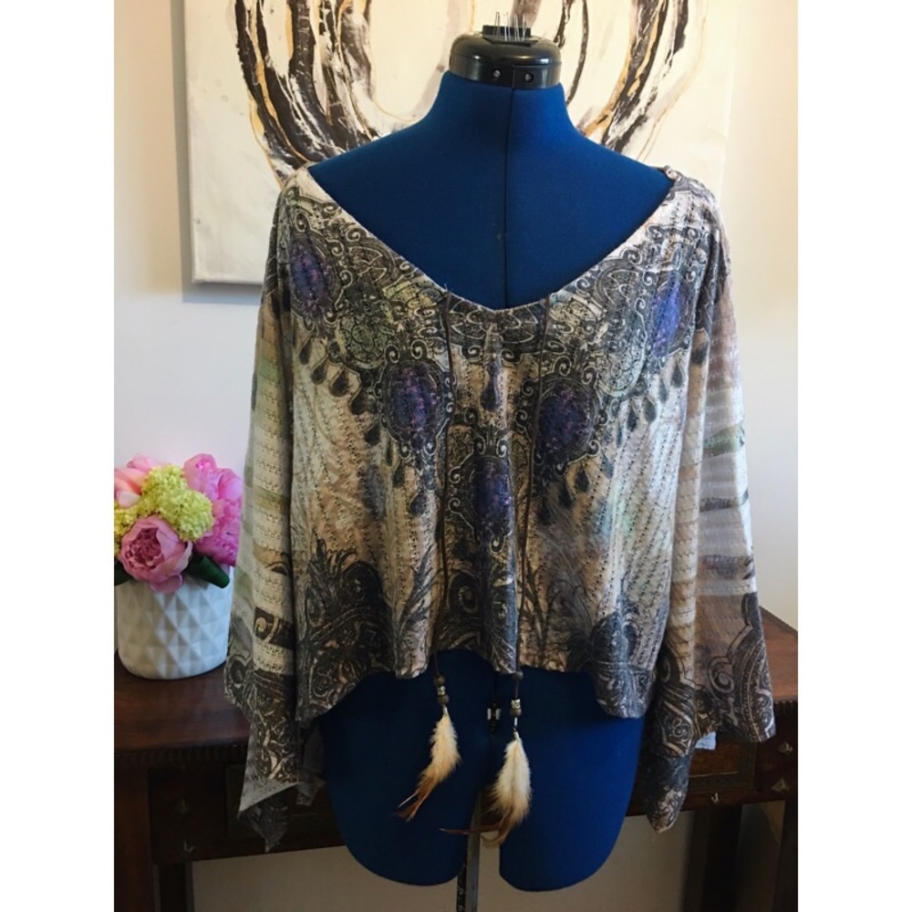 Chocolate Wide Sleeve Crop Top